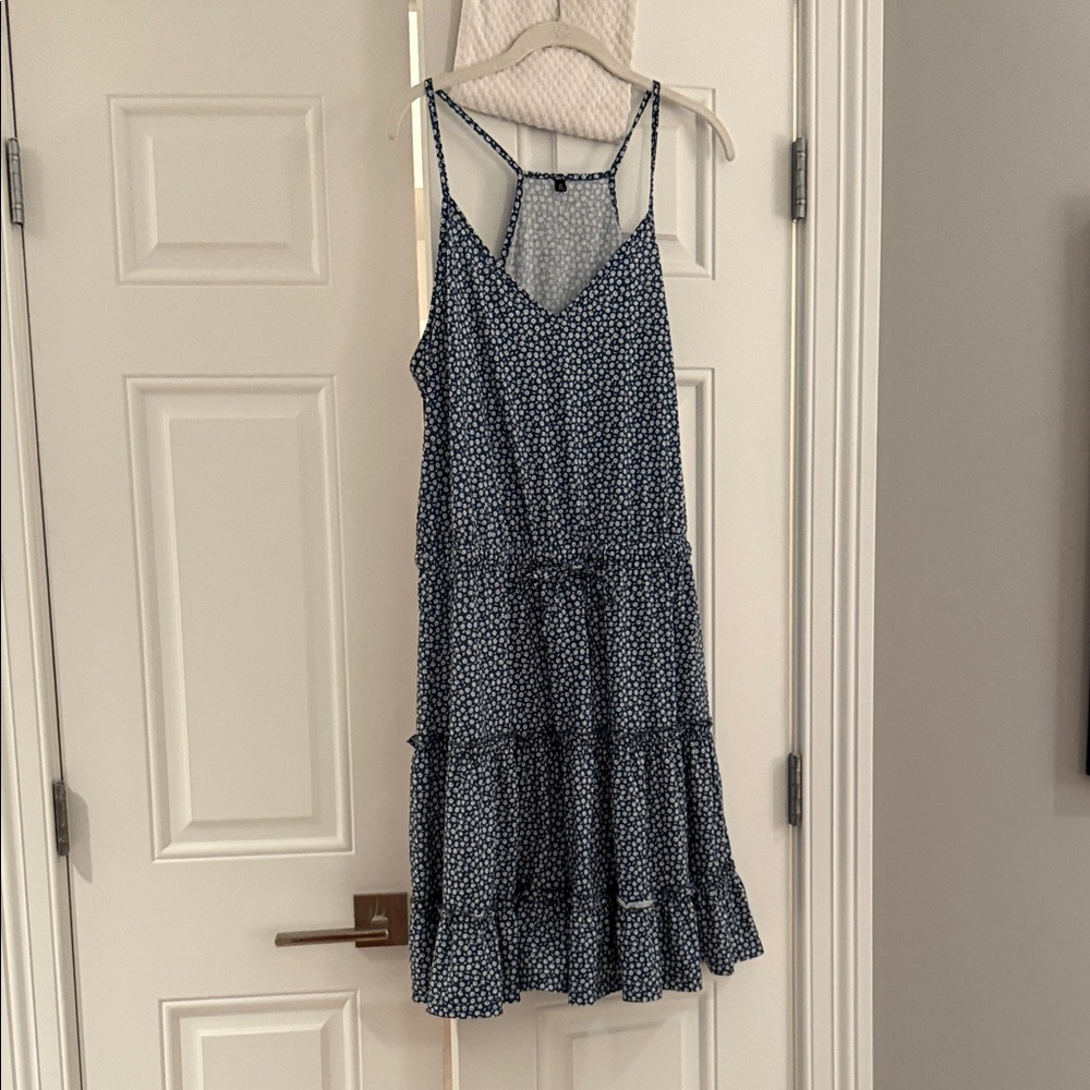 Blue Floral Sleeveless Dress